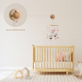 Crib Mobile Wooden Arm, 21.6 inches Wall Mounted Suitable for All mobiles | 100% Natural Beech Mobile Hanger Mount Wall Holder | Nursery Decor for Sturdy Mobile for Newborn Boys and Girls
