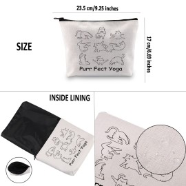 G2TUP Yoga Gift Purr Fect Yoga Makeup Bag Cat Yoga Cosmetic Bag Cat Lover Gift Yoga Instructor Gift Yoga Lover Gift Zipper Travel Pouch (Purr Fect Yoga White Bag) G2TUP Yoga Gift Purr Fect Yoga Makeup Bag Cat Yoga Cosmetic Bag Cat Lover Gift Yoga Instructor Gift Yoga Lover Gift Zipper Travel Pouch (Purr Fect Yoga White Bag)