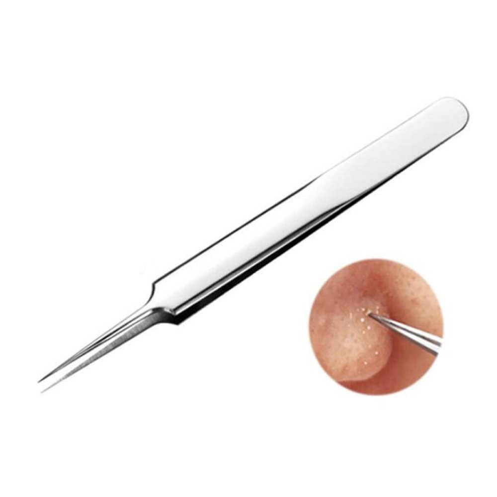 ericotry 1Pcs Stainless Steel Pointed Tweezers Ingrown Hair Tweezer Blackhead Remover Splinter Tweezer