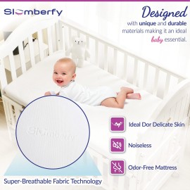Bamboo Crib Mattress Protector by Slumberfy, Waterproof and Hypoallergenic Mattress Protector for Babies and Toddlers, Made of Bamboo Material, Mom\'s Choice Award Winner-29x52x6 inches