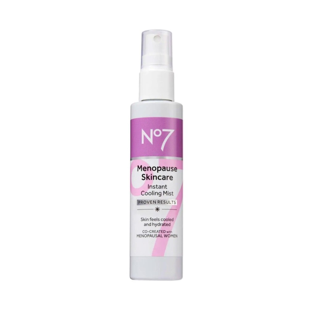 No7 Menopause Skincare Instant Cooling Mist - All Over Cooling Facial Mist for Daily Menopause Relief of Hot Flashes - Moisturizing Glycerine + Refreshing Rosewater Calms & Smoothes Dry Skin (100 ml) No7 Menopause Skincare Instant Cooling Mist - All Over Cooling Facial Mist for Daily Menopause Relief of Hot Flashes - Moisturizing Glycerine + Refreshing Rosewater Calms & Smoothes Dry Skin (100 ml)