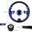 QYMOPAY 12.5inch Boat Steering Wheel, 3/4 Inch Axle Marine Steering Wheel Adapter, Anti-Slip Carbon Fiber for Boats, Yachts, Pontoon Boats Blue