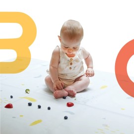 ORIBEL Splat Mat| 51\'\'x51\'\'| Baby Splat Mat for Under High Chair| Easy to Clean Mat| Non-Slip Play Mat| Stain & Water- Resistant| Machine Washable Spill Mat