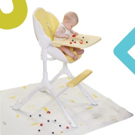 ORIBEL Splat Mat| 51\'\'x51\'\'| Baby Splat Mat for Under High Chair| Easy to Clean Mat| Non-Slip Play Mat| Stain & Water- Resistant| Machine Washable Spill Mat