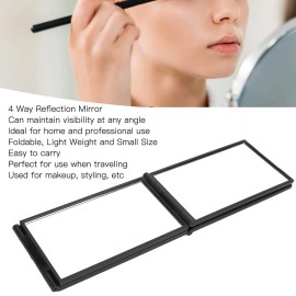Brrnoo 4 Way Mirror, 360 Degree Handheld Desktop 4 Panel Mirror for Hair Cutting Styling, Trifold Sided Self Haircut for Home and Salon