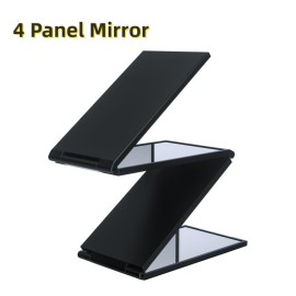 Brrnoo 4 Way Mirror, 360 Degree Handheld Desktop 4 Panel Mirror for Hair Cutting Styling, Trifold Sided Self Haircut for Home and Salon