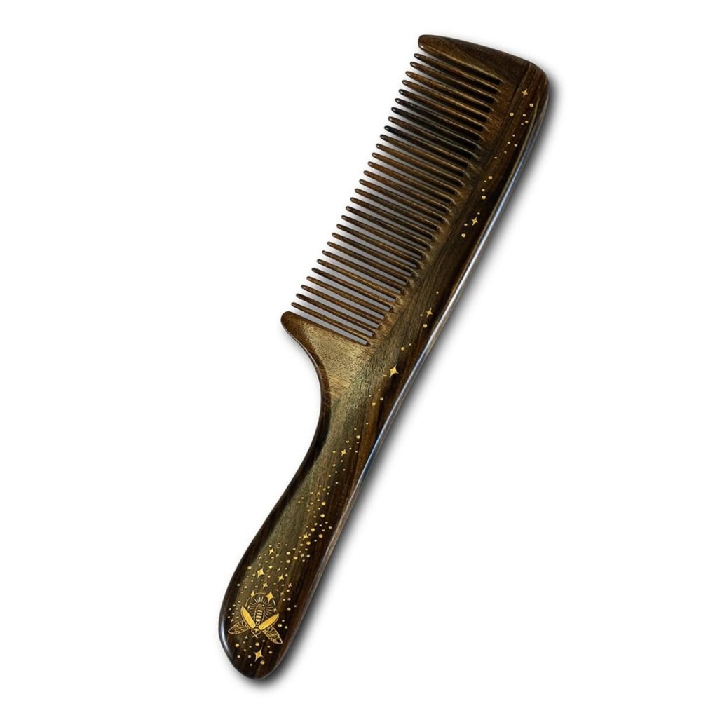 TAN MUJIANG Wood Hair Comb for Women Antistatic Firefly 1pc