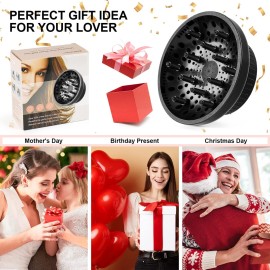 BESTTRENDY Hair Dryer Diffuser Attachment for Curly and Natural Wavy Hair: Suitable for 1.4-inch to 2.4-inch Blow Dryers, Professional, Honeycomb Design, ABS Plastic, Black