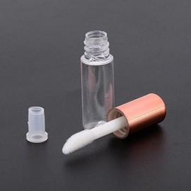 SKYPRO 20 Packs 1.2 mL Pretty Empty Lip Gloss Tubes Containers, Clear Mini Refillable Lip Balm Bottles with Rubber Inserts and 3pcs Transfer Pipettes for Lip Samples Travel DIY Makeup (4 Colors)