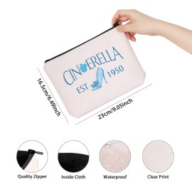 TSOTMO Fairytale Movie Inspired Gift Cinderalla Est 1950 Zipper Pouch Bag Pencil Bag For Daughter Niece Granddaughter (CINDERELLA EST 1950)