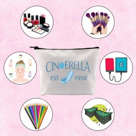 TSOTMO Fairytale Movie Inspired Gift Cinderalla Est 1950 Zipper Pouch Bag Pencil Bag For Daughter Niece Granddaughter (CINDERELLA EST 1950)