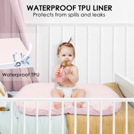 Mexxi Organic Waterproof Baby Lounger Cover, 100% Organic Cotton, Breathable, Hypoallergenic, Baby Pink