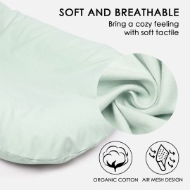 MEXXI Organic Waterproof Baby Lounger Cover | 100% Organic Cotton Hypoallergenic and Breathable Organic Cotton Baby Nest Cover (Cover Only) (Pistachio Green, Waterproof)