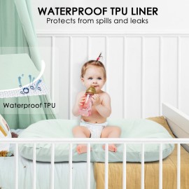 MEXXI Organic Waterproof Baby Lounger Cover | 100% Organic Cotton Hypoallergenic and Breathable Organic Cotton Baby Nest Cover (Cover Only) (Pistachio Green, Waterproof)