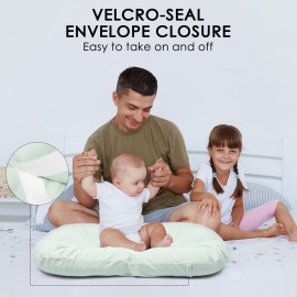 MEXXI Organic Waterproof Baby Lounger Cover | 100% Organic Cotton Hypoallergenic and Breathable Organic Cotton Baby Nest Cover (Cover Only) (Pistachio Green, Waterproof)
