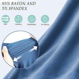 OWLOWLA Newborn Swaddle Set Stretch Wrap Swaddle Receiving Blanket for Baby Boy Girl(Steel Blue)