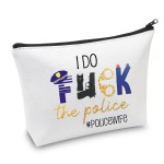 CMNIM Police Officer Gifts Police Wife Makeup Bag Funny Deputy Sheriff Wife Gift for Policeman Girlfriend I Do F-ck The Police (Police Wife Makeup Bag)