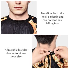 FaHaner Hair Cutting Cape polyester barber cape for Men, Professional barber cape designer with Snaps Waterproof Hairdressing Styling Cape