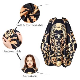 FaHaner Hair Cutting Cape polyester barber cape for Men, Professional barber cape designer with Snaps Waterproof Hairdressing Styling Cape