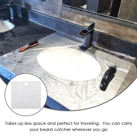 minkissy 20pcs Disposable Beard Catcher Multi Function Hair Catching Sink Bathroom Kitchen Sinks Ideal Shaving Trimming Non Stick Beard Hair Catcher Grooming 25.6 x 25.6inch