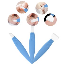 Pedicure Knife Set for Feet, 3Pcs Stainless Steel Pedicure Knife Tools Ingrown Toe Nail Foot Callus Dead Skin Remover Nail for Feet Grooming Nail Care Tools Kit for Nail Corn Callus(Dark Blue Suit)
