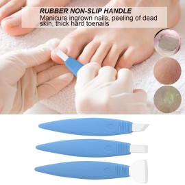 Pedicure Knife Set for Feet, 3Pcs Stainless Steel Pedicure Knife Tools Ingrown Toe Nail Foot Callus Dead Skin Remover Nail for Feet Grooming Nail Care Tools Kit for Nail Corn Callus(Dark Blue Suit)