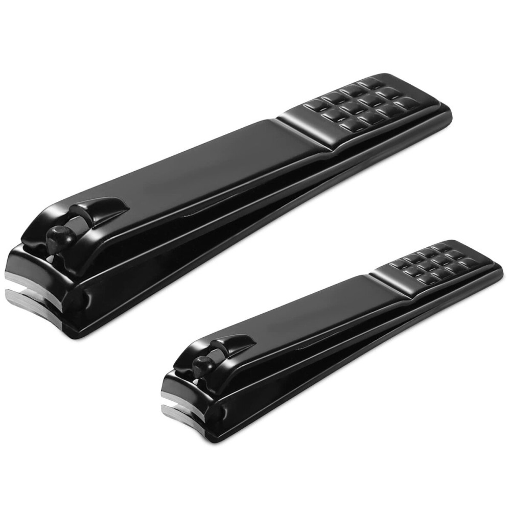 JAZZZNAP Nail Clippers Set for Men and Women, Ultra Sharp Fingernail Clipper and Toenail Clipper with Curved Blade Edge, Black JAZZZNAP Nail Clippers Set for Men and Women, Ultra Sharp Fingernail Clipper and Toenail Clipper with Curved Blade Edge, Black