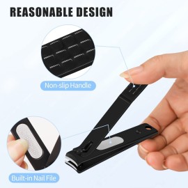 JAZZZNAP Nail Clippers Set for Men and Women, Ultra Sharp Fingernail Clipper and Toenail Clipper with Curved Blade Edge, Black JAZZZNAP Nail Clippers Set for Men and Women, Ultra Sharp Fingernail Clipper and Toenail Clipper with Curved Blade Edge, Black