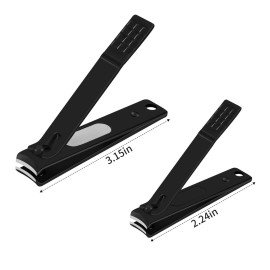 JAZZZNAP Nail Clippers Set for Men and Women, Ultra Sharp Fingernail Clipper and Toenail Clipper with Curved Blade Edge, Black JAZZZNAP Nail Clippers Set for Men and Women, Ultra Sharp Fingernail Clipper and Toenail Clipper with Curved Blade Edge, Black