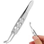 Meibomian Gland Massage Forceps Expressor Forceps Eyelid Massage Tweezers Meibomian Gland Tweezers Massage Tool Tweezers Clips Pliers Tool Remover Short Hair Stainless Steel Miss