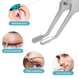 Meibomian Gland Massage Forceps Expressor Forceps Eyelid Massage Tweezers Meibomian Gland Tweezers Massage Tool Tweezers Clips Pliers Tool Remover Short Hair Stainless Steel Miss