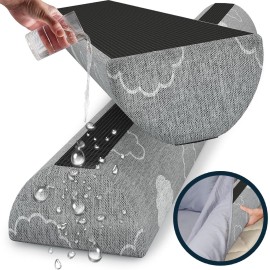 Bed Bumpers for Toddlers Memory Foam Rail Guards Waterproof Washable Dual Sided Non-Slip Soft Cover - Safety Guard Noodle Long Pillow Pads for King Queen Full Twin Beds (1 Pack)