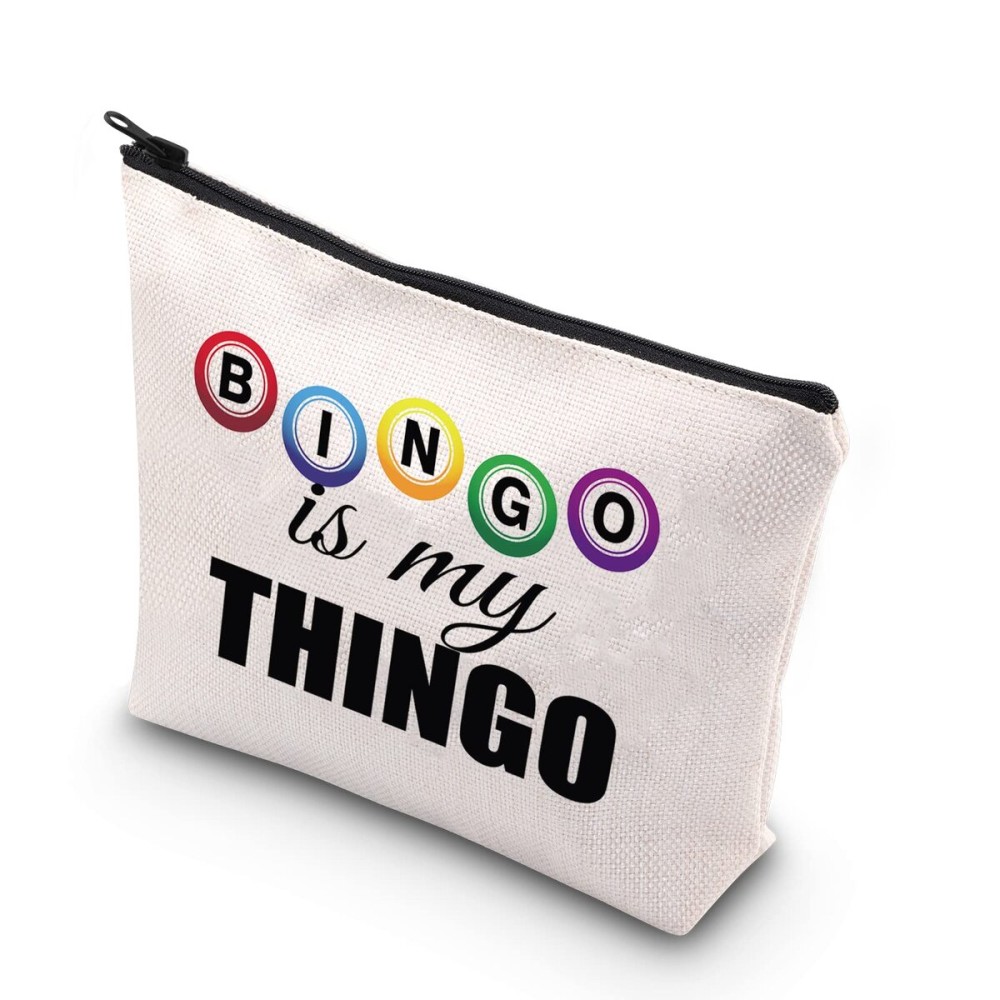 BDPWSS Funny Bingo Gifts Bingo Makeup Bag Bingo Player Gift Bingo Is My Thingo For Bingo Gambler Gift Bingo Lover Gift (My Thingo)