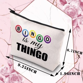 BDPWSS Funny Bingo Gifts Bingo Makeup Bag Bingo Player Gift Bingo Is My Thingo For Bingo Gambler Gift Bingo Lover Gift (My Thingo)