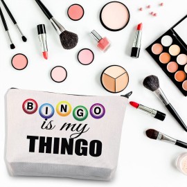 BDPWSS Funny Bingo Gifts Bingo Makeup Bag Bingo Player Gift Bingo Is My Thingo For Bingo Gambler Gift Bingo Lover Gift (My Thingo)