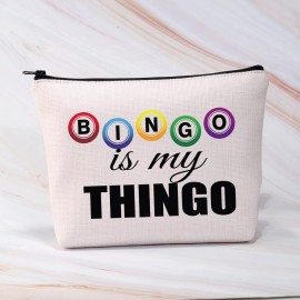 BDPWSS Funny Bingo Gifts Bingo Makeup Bag Bingo Player Gift Bingo Is My Thingo For Bingo Gambler Gift Bingo Lover Gift (My Thingo)