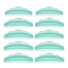 10pcs Eyelash Lift Pads, JimKiing DIY Lash Lift Pads, Eyealsh Perm Rods Lash Lifting, 5 Size SMM1M2L Reusable Soft Silicone Shields
