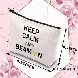 BDPWSS X-Ray Tech Gift Radiographer Makeup Bag Keep Calm And Beam On For Radiation Therapist Gifts Radiographer inspirational gift (Calm beam)