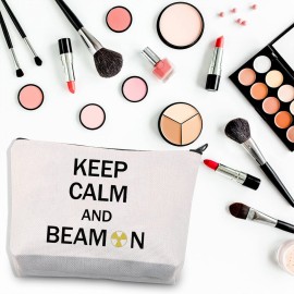 BDPWSS X-Ray Tech Gift Radiographer Makeup Bag Keep Calm And Beam On For Radiation Therapist Gifts Radiographer inspirational gift (Calm beam)