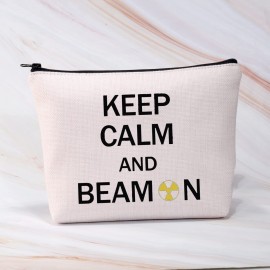 BDPWSS X-Ray Tech Gift Radiographer Makeup Bag Keep Calm And Beam On For Radiation Therapist Gifts Radiographer inspirational gift (Calm beam)