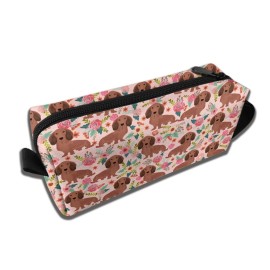 Dachshunds Floral Dogs Makeup Bag For Women, Portable Cosmetic Bag Zipper Pouch Travel Toiletry Organizer Bag Dachshunds Floral Dogs Makeup Bag For Women, Portable Cosmetic Bag Zipper Pouch Travel Toiletry Organizer Bag
