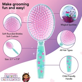 Gabby\'s Dollhouse Hair Brush with Magical Sparkling Stars Confetti HairBrush - Kids Ages 3+