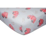 immispace - Ultra Soft Muslin Crib Sheet | 30% Organic Cotton + 70% Rayon | Fit Standard Crib Mattress 52 x 28 | Machine Washable Girls & Boys | Newborns & Infants Gifts (Fire Truck)