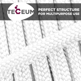 TECEUM Paracord Type III 550 White - 100 ft - 4mm - Tactical Rope MIL-SPEC - Outdoor para Cord -Camping Hiking Fishing Gear and Equipment - EDC Parachute Cord - Strong Survival Rope 007 n1