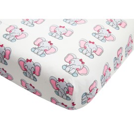 4 Pack Baby Girl Crib Sheets Fitted Pink Crib Sheet Portable Mattress Cover or Toddler Bed Sheets for Girls (Magic)