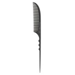 BORDSTRACT Rat Tail Comb, Fine Tooth Carbon Fiber Heat Resistant Teasing Combs, Pressing Combs for Hair Stylist(Black-01)