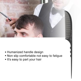 BORDSTRACT Rat Tail Comb, Fine Tooth Carbon Fiber Heat Resistant Teasing Combs, Pressing Combs for Hair Stylist(Black-01) BORDSTRACT Rat Tail Comb, Fine Tooth Carbon Fiber Heat Resistant Teasing Combs, Pressing Combs for Hair Stylist(Black-01)