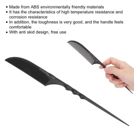 BORDSTRACT Rat Tail Comb, Fine Tooth Carbon Fiber Heat Resistant Teasing Combs, Pressing Combs for Hair Stylist(Black-01) BORDSTRACT Rat Tail Comb, Fine Tooth Carbon Fiber Heat Resistant Teasing Combs, Pressing Combs for Hair Stylist(Black-01)