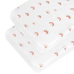Crib Sheets Boy Girl, 2 Pack Baby Crib Sheets for Standard Crib Mattress & Toddler Bed Mattress, Snug Fit Breathable Soft Fitted Crib Sheet, Crib Sheets, Rainbow