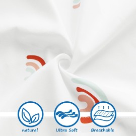 Crib Sheets Boy Girl, 2 Pack Baby Crib Sheets for Standard Crib Mattress & Toddler Bed Mattress, Snug Fit Breathable Soft Fitted Crib Sheet, Crib Sheets, Rainbow